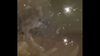 Fucking an sph waterfilled beachball inside the bathtube